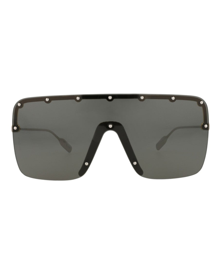 Shield-Frame Metal Sunglasses