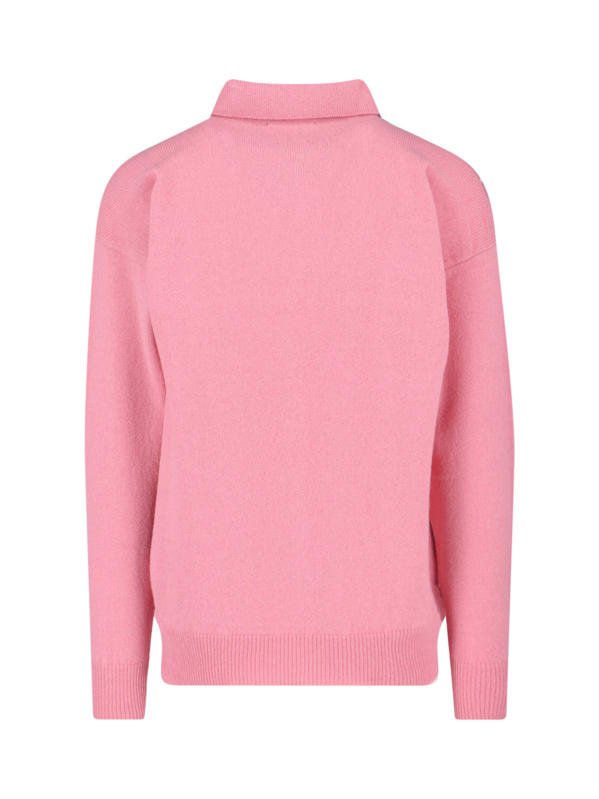 Pink Geometric Knit Classic Collar Sweater