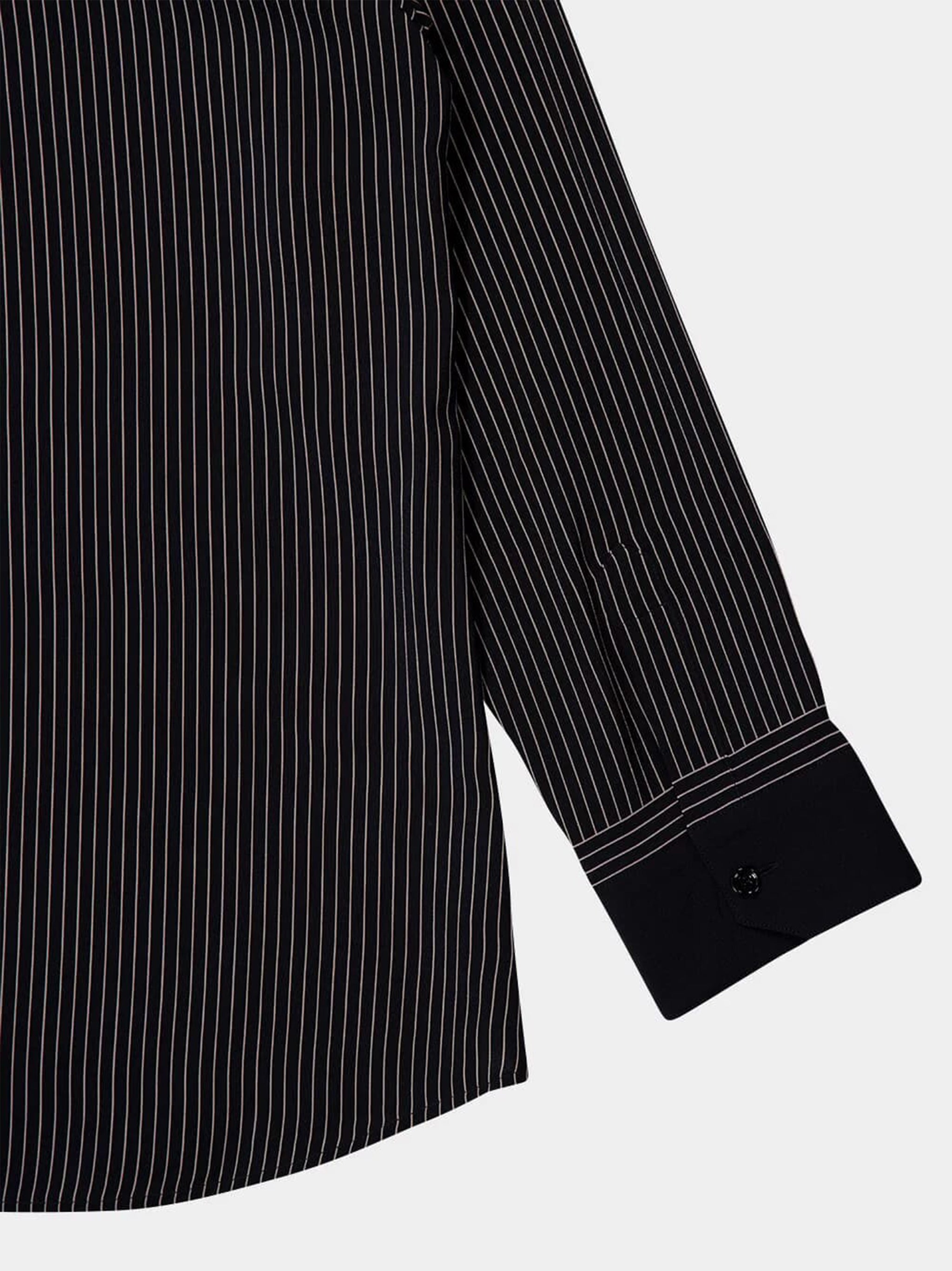 Black Pinstripe Fabric Shirt