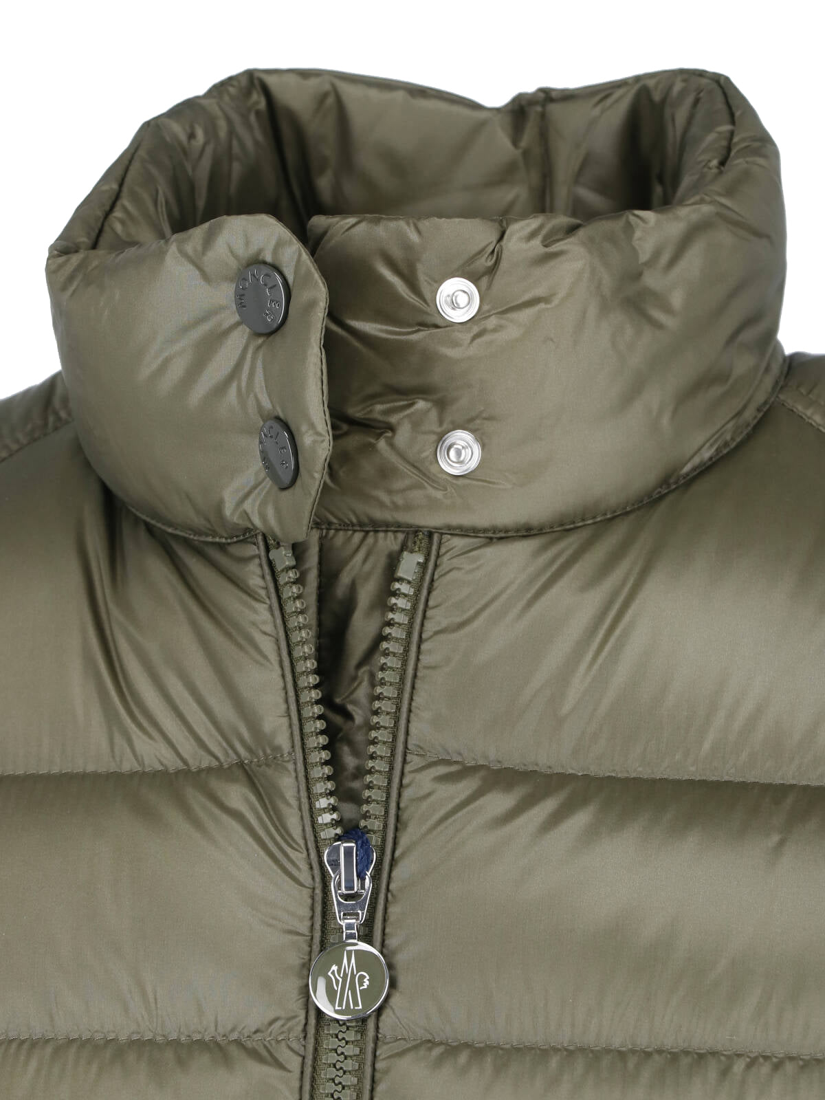 Green Genet High-Collar Padded Quilted Jacket