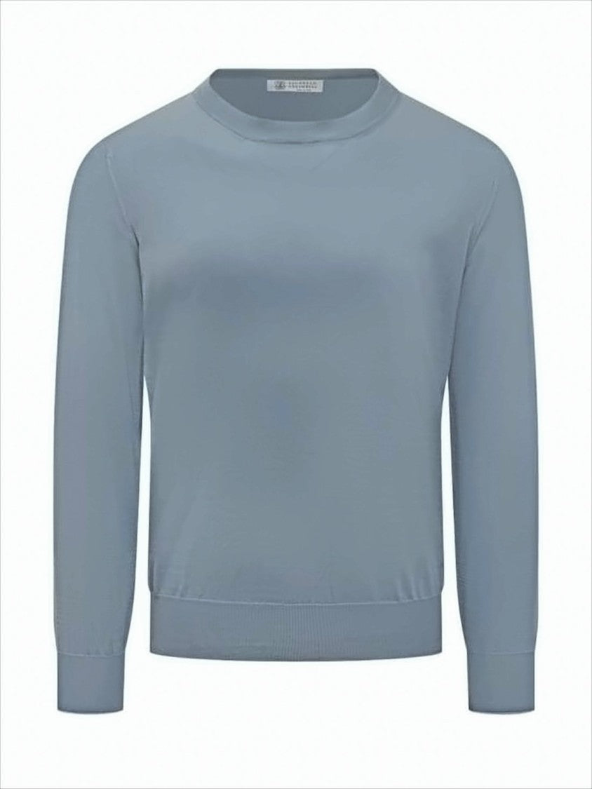 Fine-Knit Crew Neck Sweater