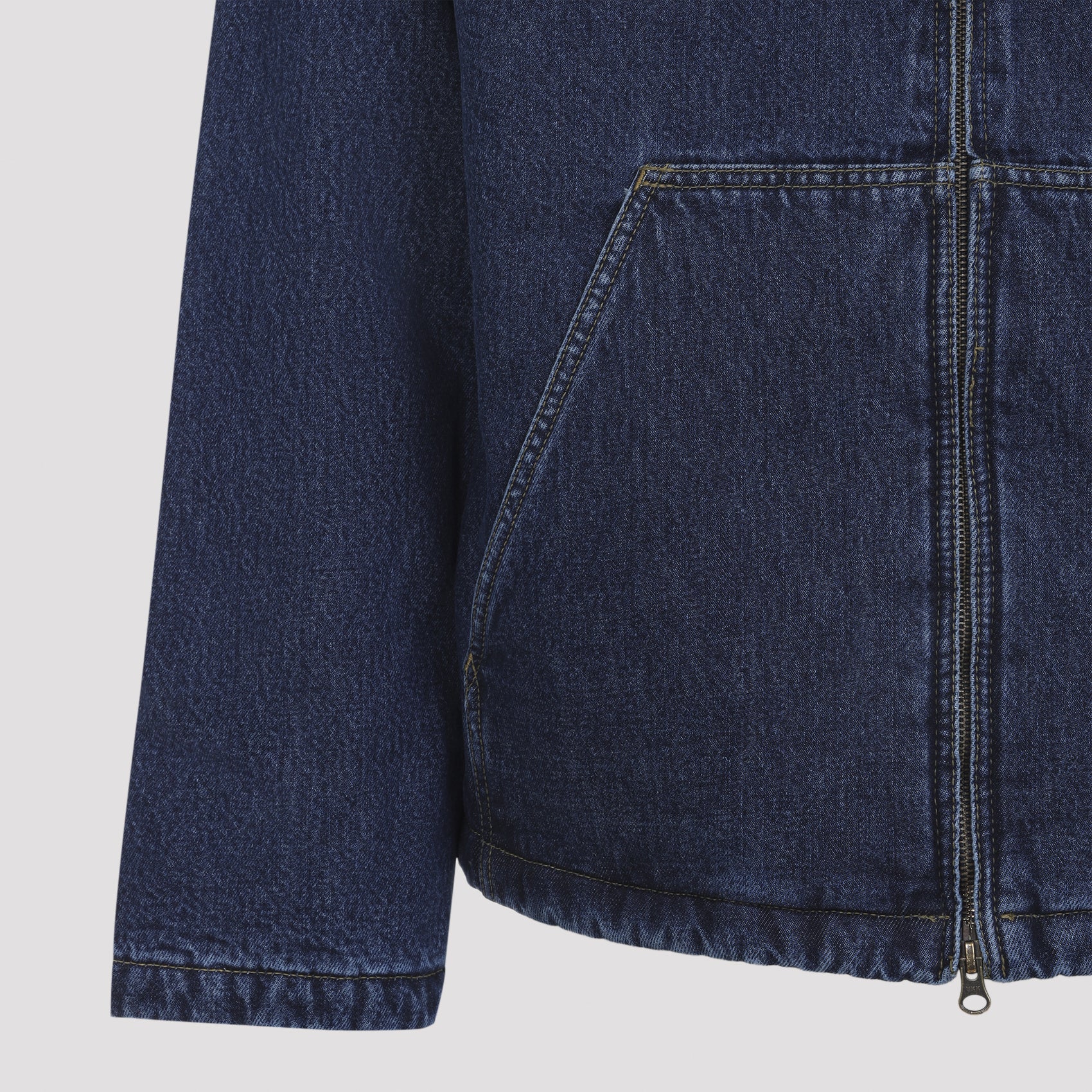 Indigo Denim Jacket With Hood