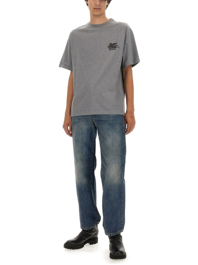 Pegasus Embroidered Grey T-Shirt