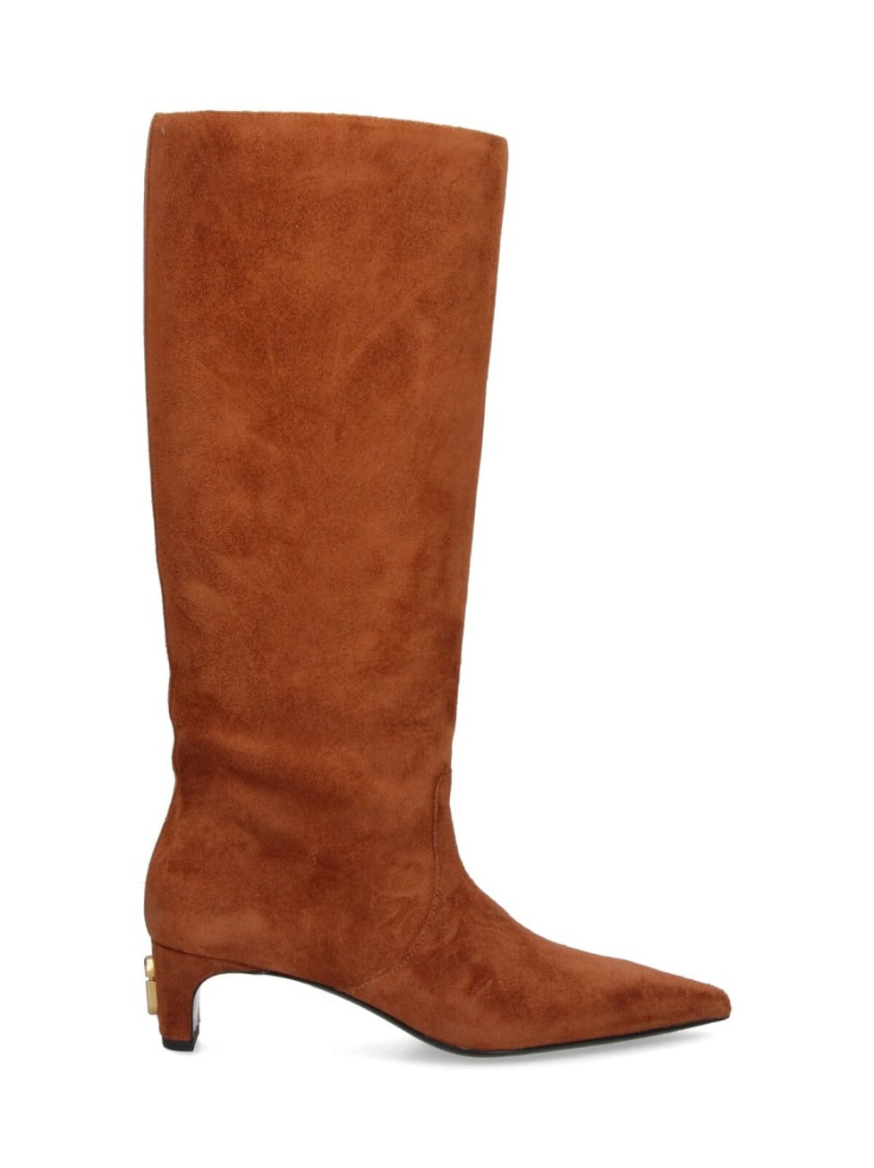 Mid-Calf Lambskin Boots With Pointed Toe