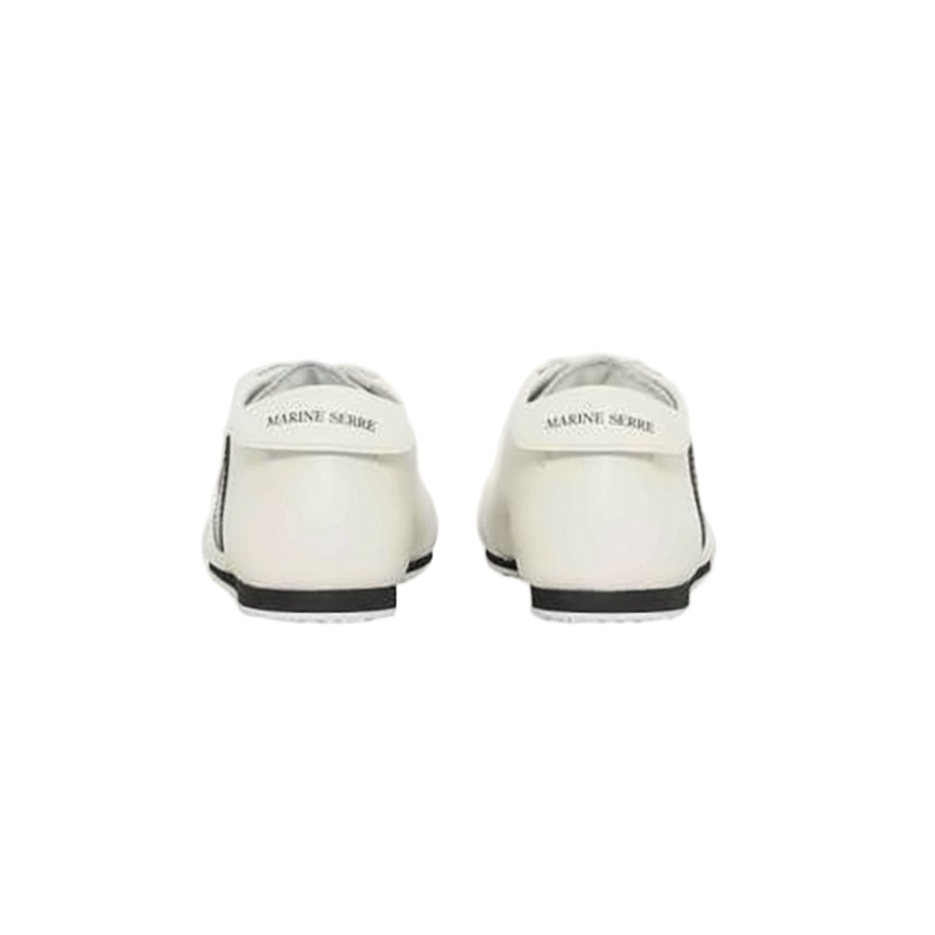 Smooth Leather Sneakers with Crescent Accent