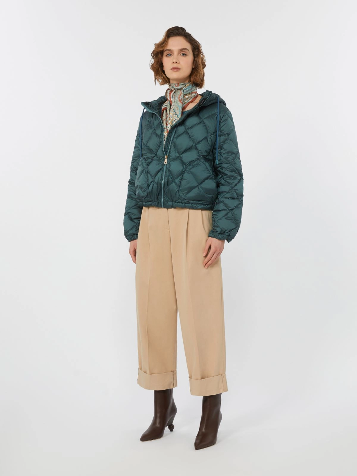 Wide-Leg Pants With Cuffed Hems