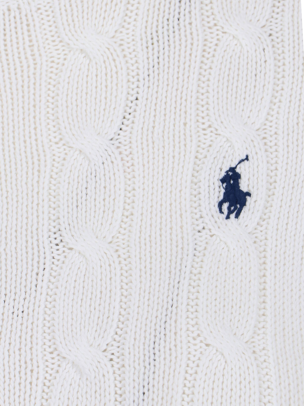 Classic Cable Knit Sweater with Contrast Logo