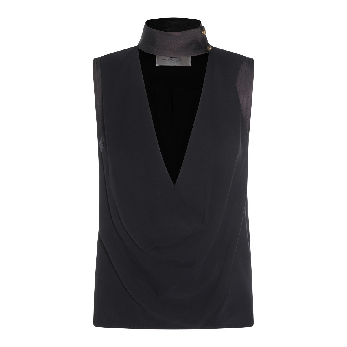 Tailored Fit Black Shirt with Structured Collar