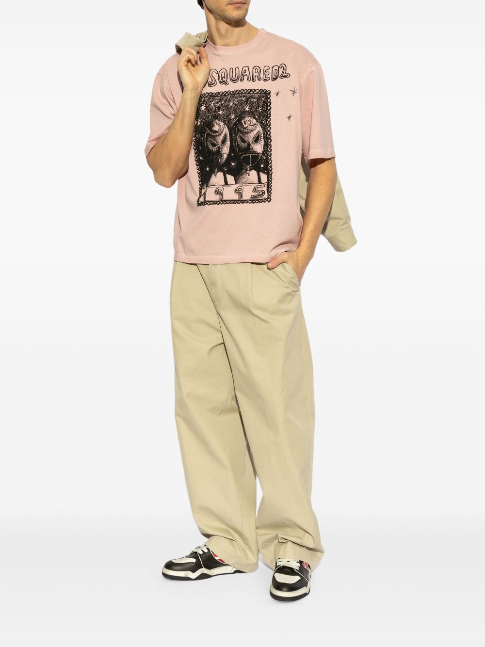 Relaxed Fit Light Pink Graphic Print T-Shirt