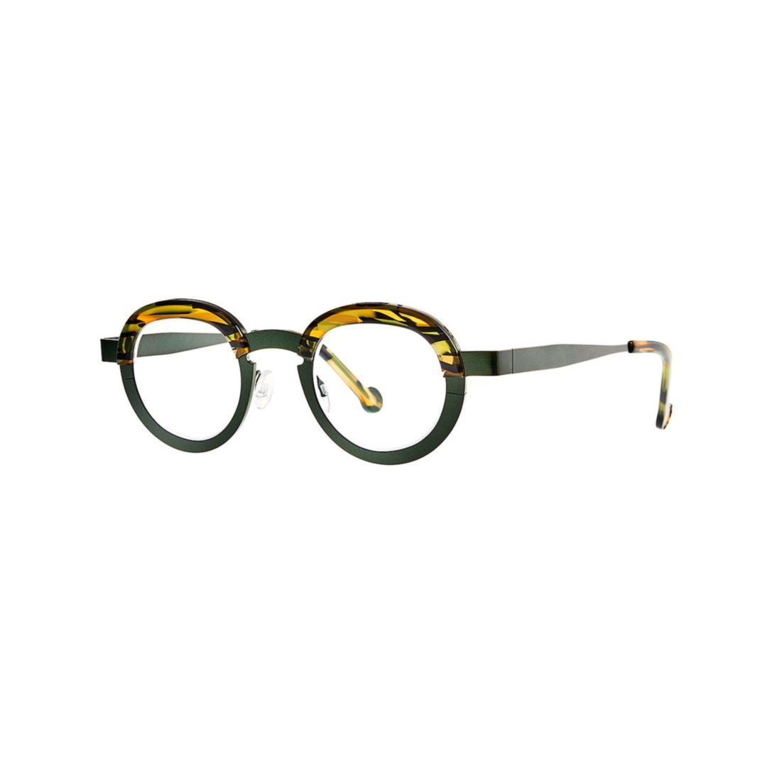 Basket 003 Sanremo Green + Green/Yellow Ecail Round Frames with Vibrant Tortoiseshell