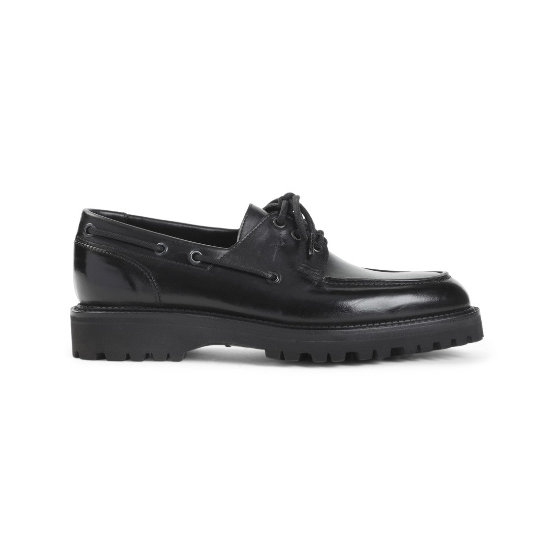 Polished Calf Leather Lace-Up Shoes