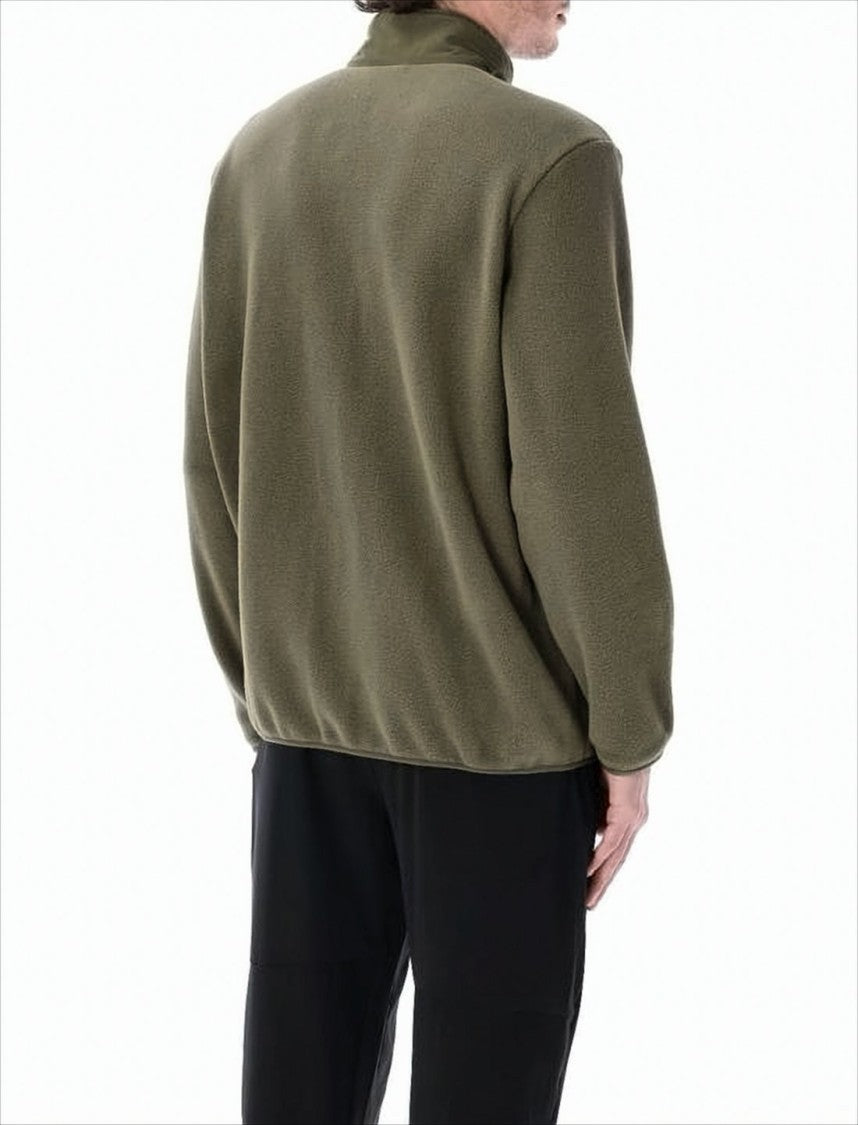 Textured Fleece Jacket with Smooth Fabric Chest Pocket