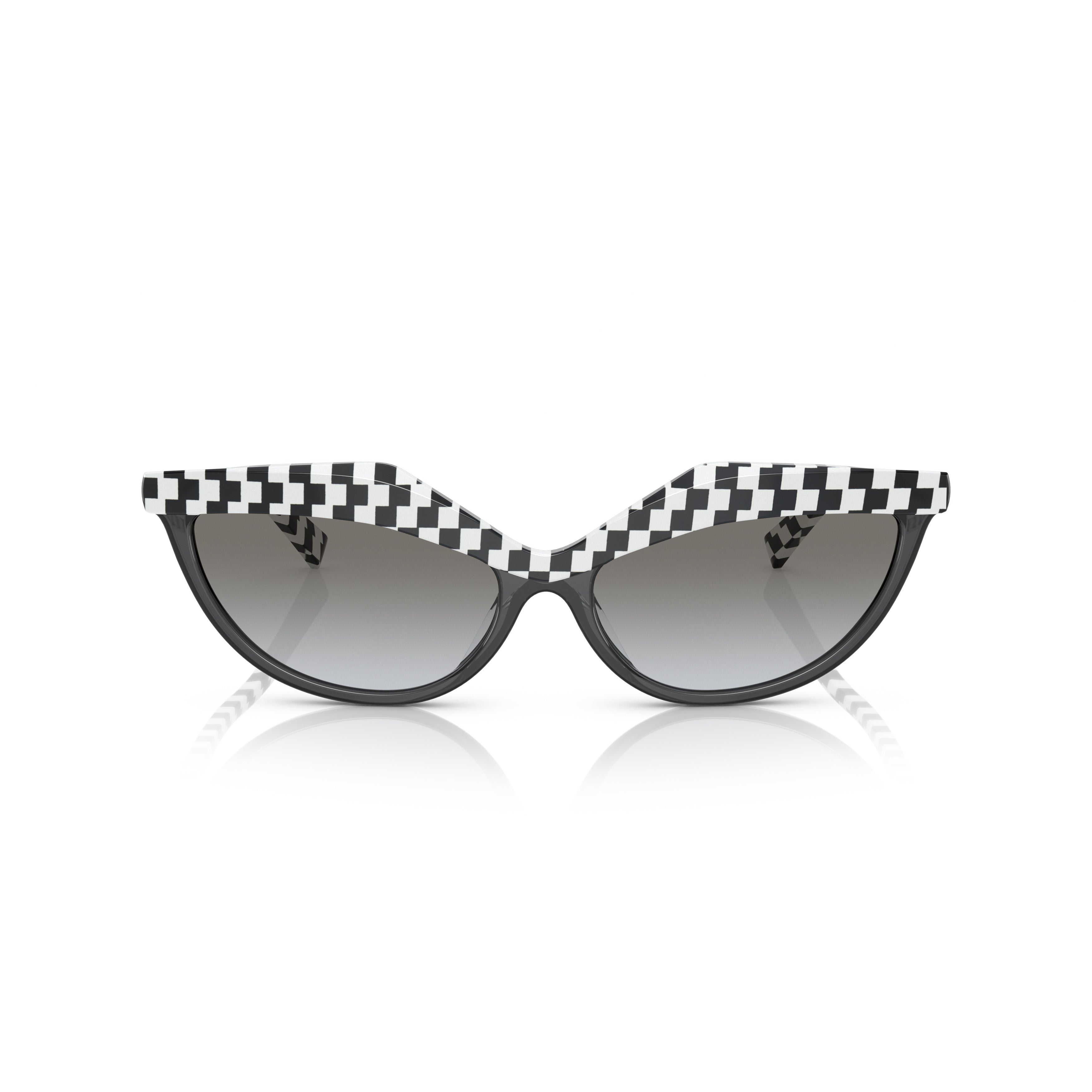 0a05070 Cat-Eye Sunglasses with Checkerboard Pattern and Gradient Lenses