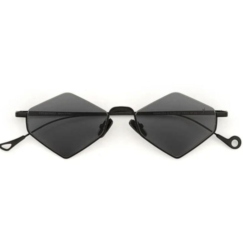 Asakusa C.6-63 Angular Dark Lens Sunglasses with Thin Metal Frame