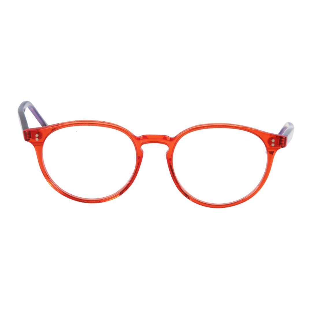Jonas/N-52 Translucent Orange Round Frame Kador Eyeglasses