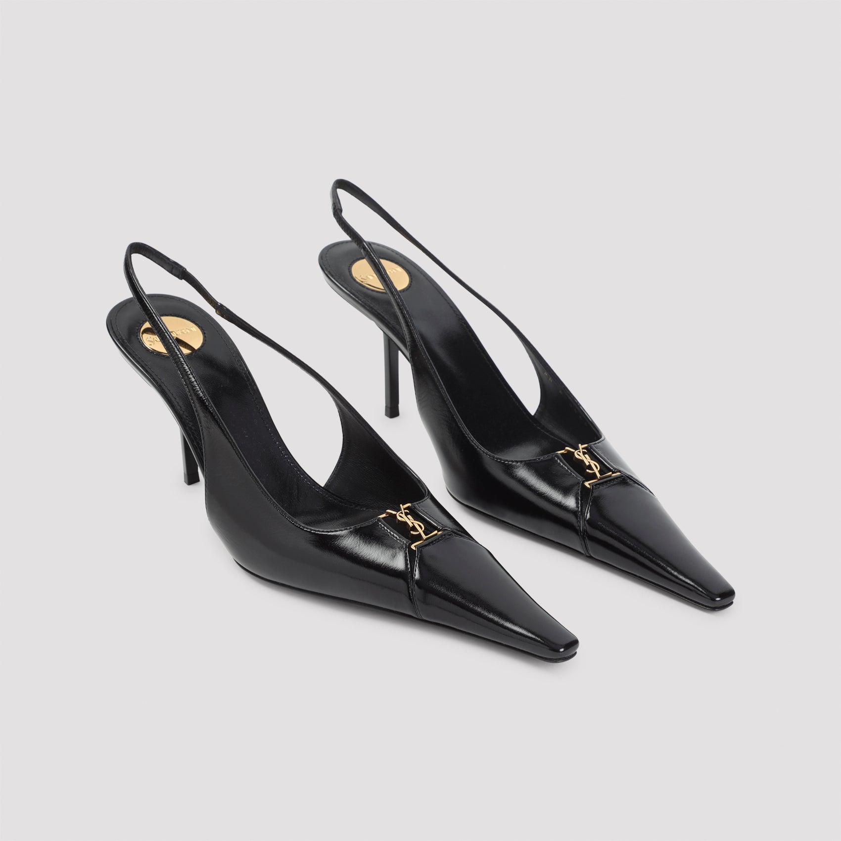 Pointed-Toe Slingback Heels In Smooth Calf Leather