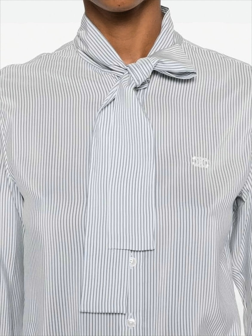 Silk Blouse with Vertical Pinstripe