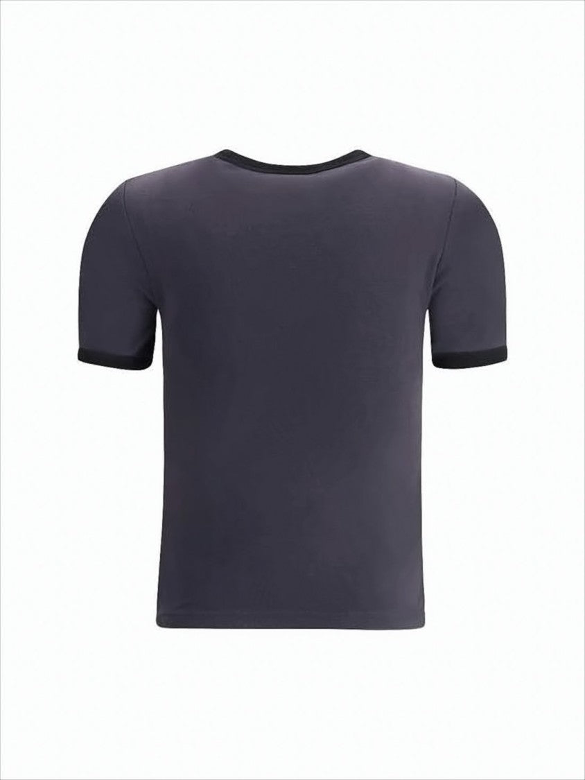 Fitted Short-Sleeved T-Shirt with Contrasting Trim