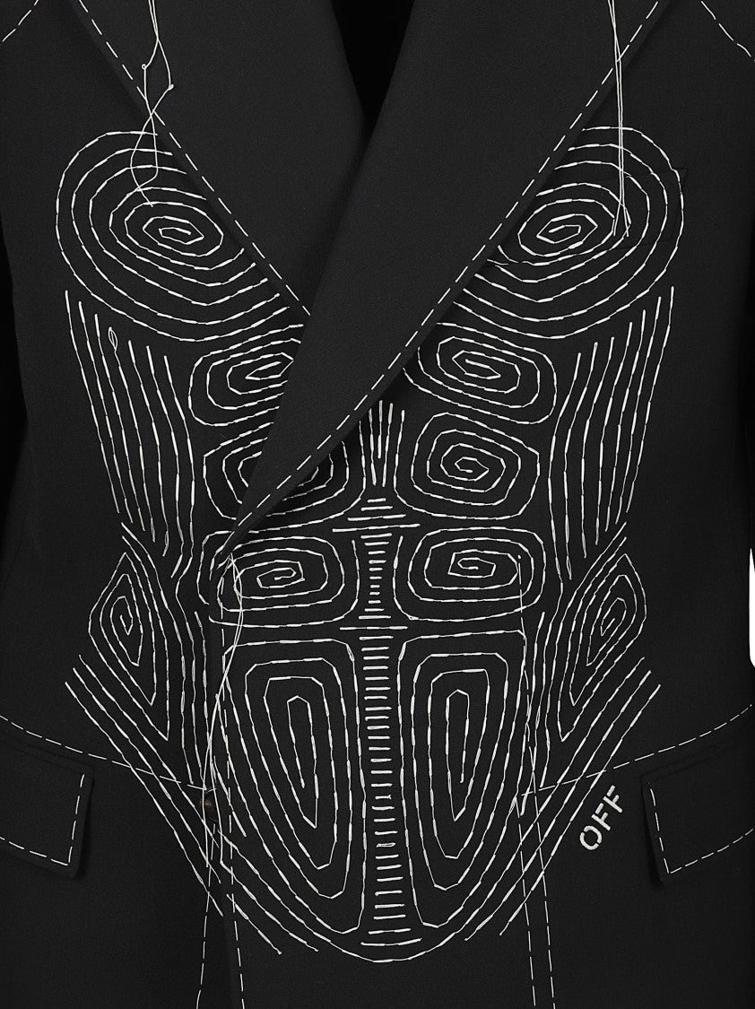 Tailored Embroidered Black Jacket With Classic Lapel