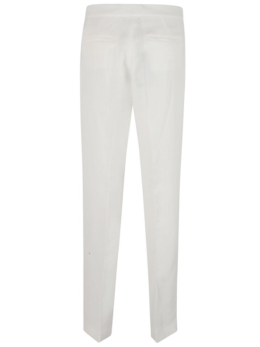 Tailored White Trousers With Streamlined Design