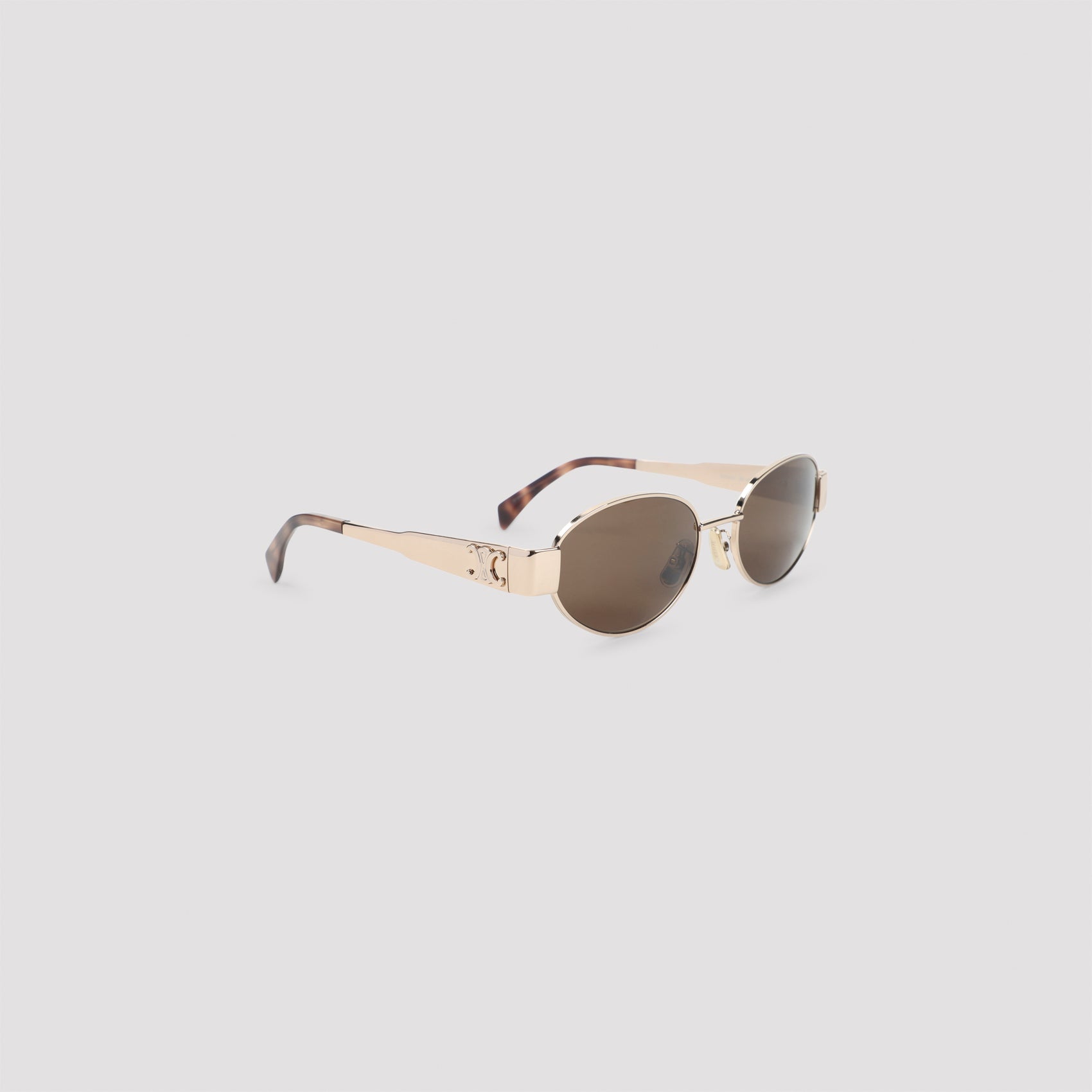 Oval Sunglasses With Golden Metal Frame