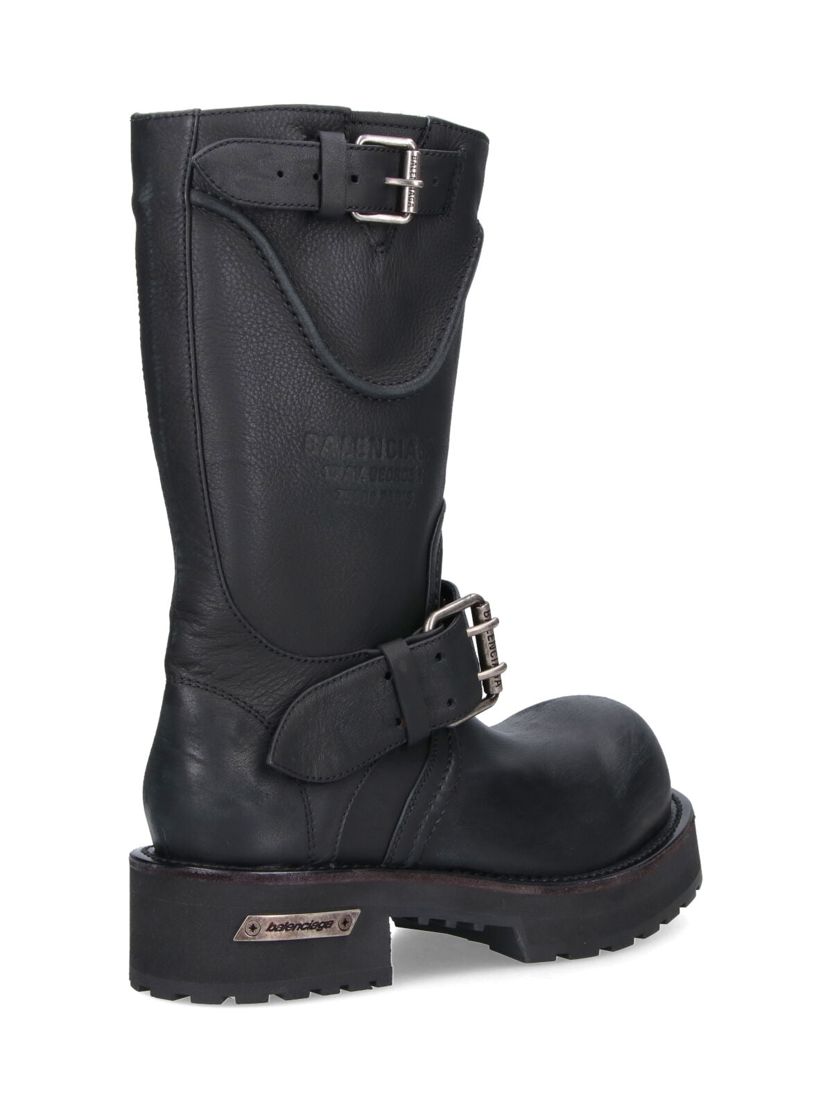 Black Venom Buckles Calf Leather Boots