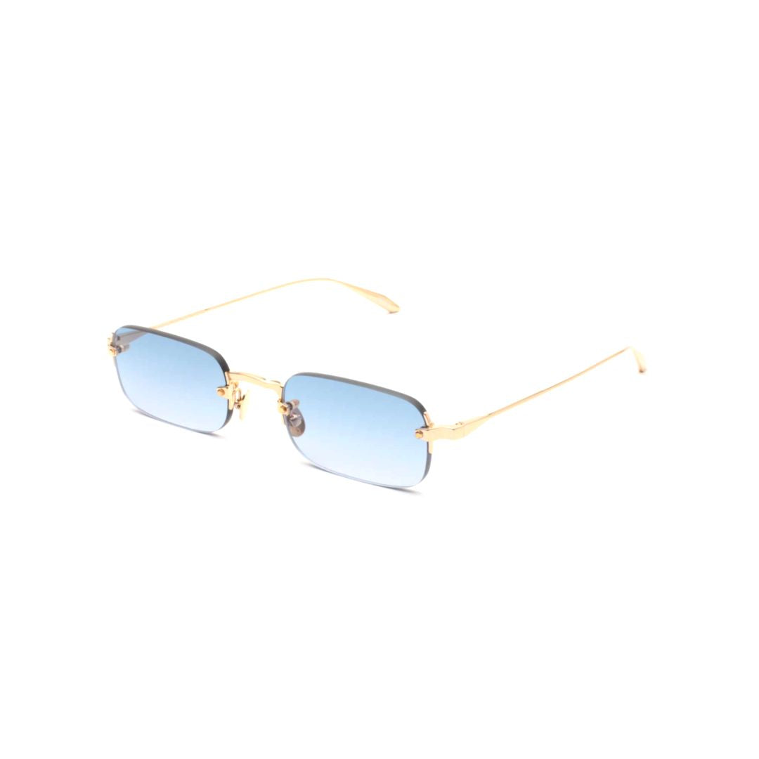 Astro Rectangular Rimless Sunglasses with Gradient Blue Lenses