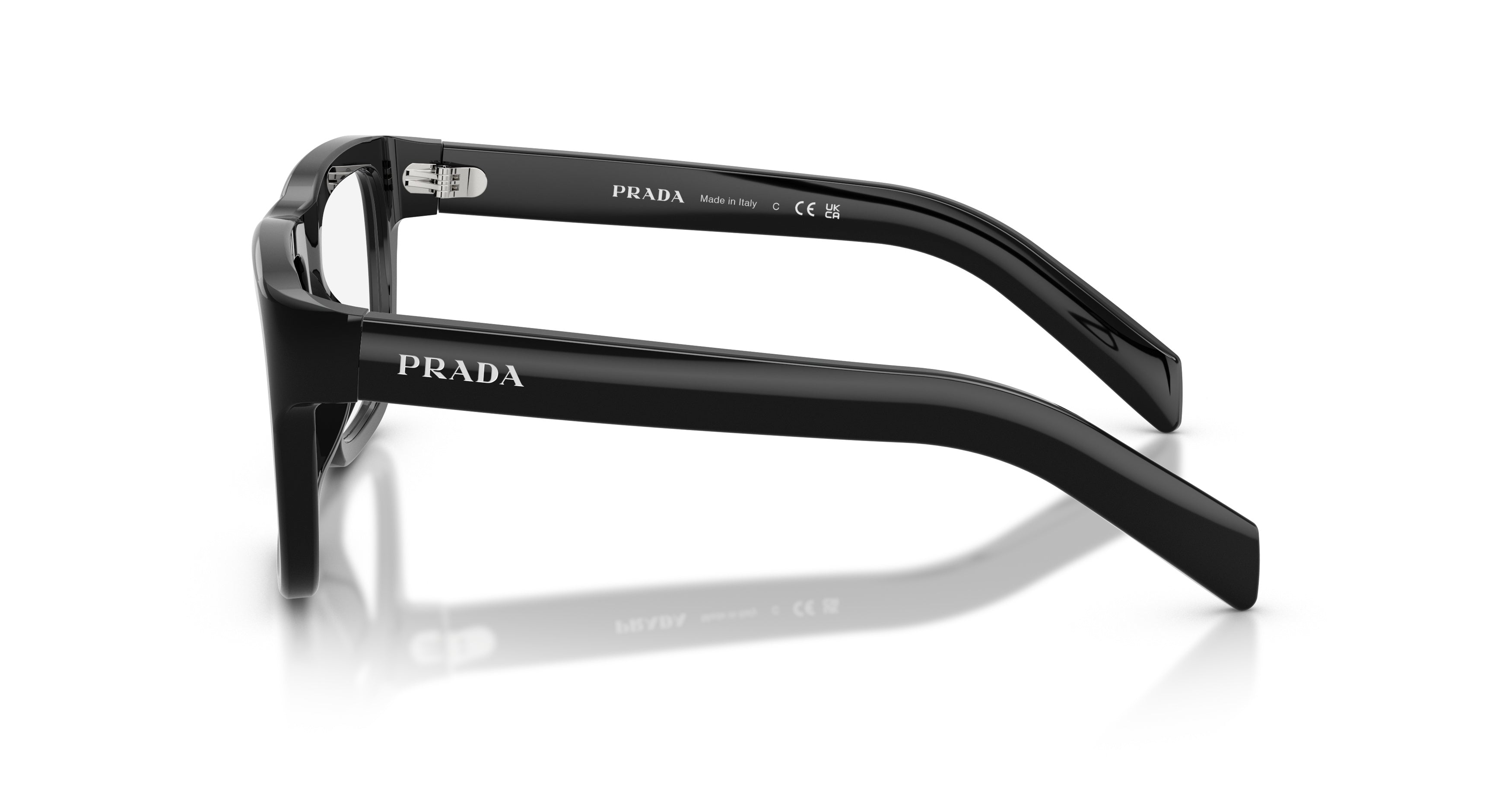 0pr D02v Oversized Square Frame Black Acetate Sunglasses