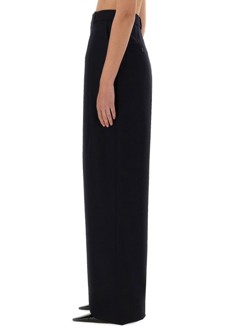 Wide-Leg Pants In Grain De Poudre