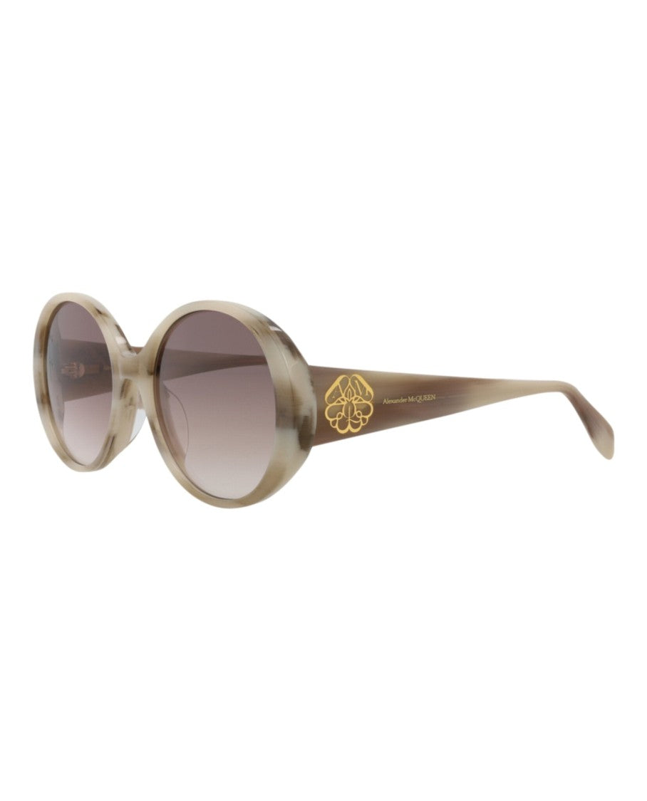 Round-Frame Acetate Sunglasses With Saddle Nose Bridge