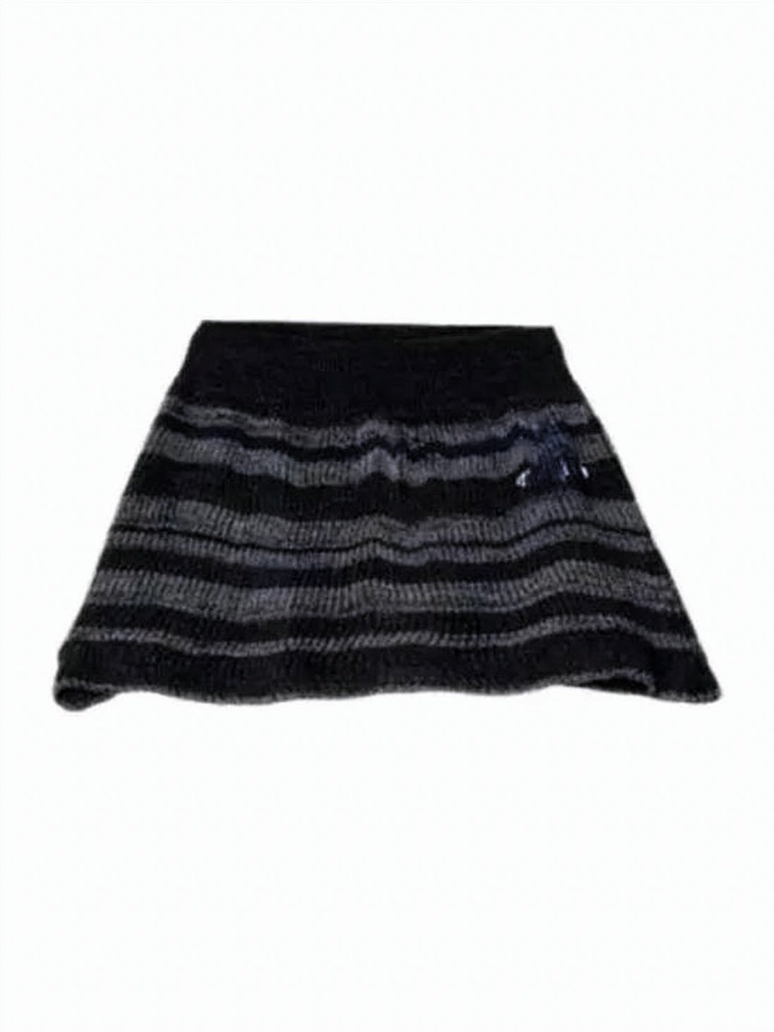 Textured Mini Skirt with Horizontal Stripe Pattern