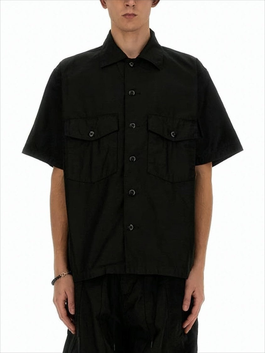 Relaxed Fit Short-Sleeved Shirt With Classic Collar And Chest Pockets