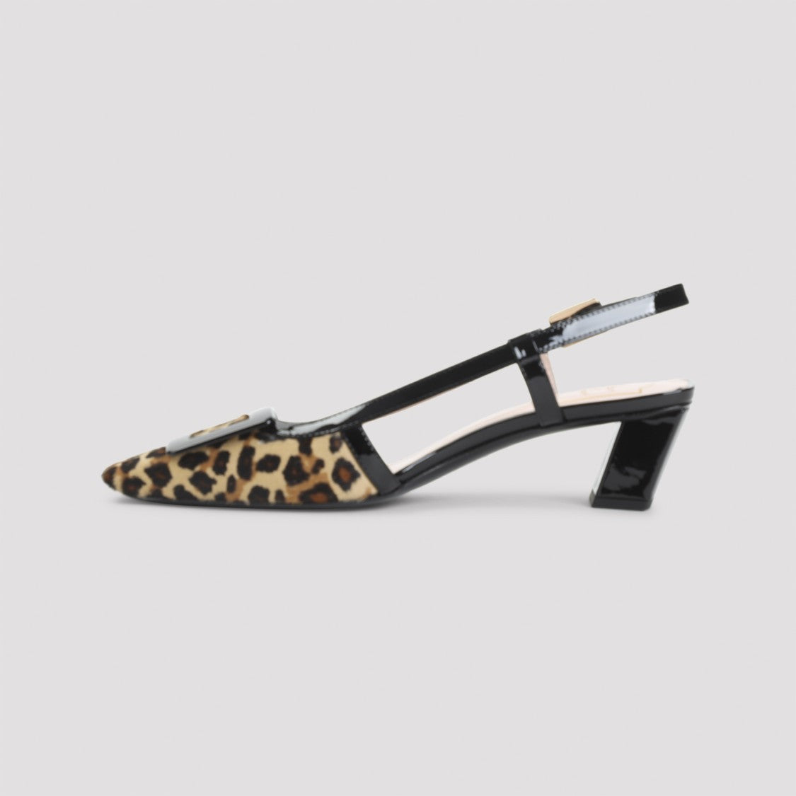 Leopard Print Calf Hair Slingback Pumps