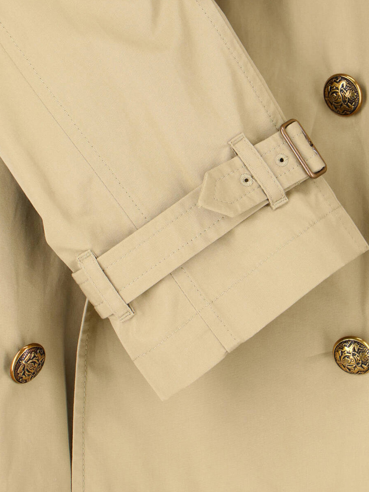 Beige Belgravia Double-Breasted Cotton Trench Coat