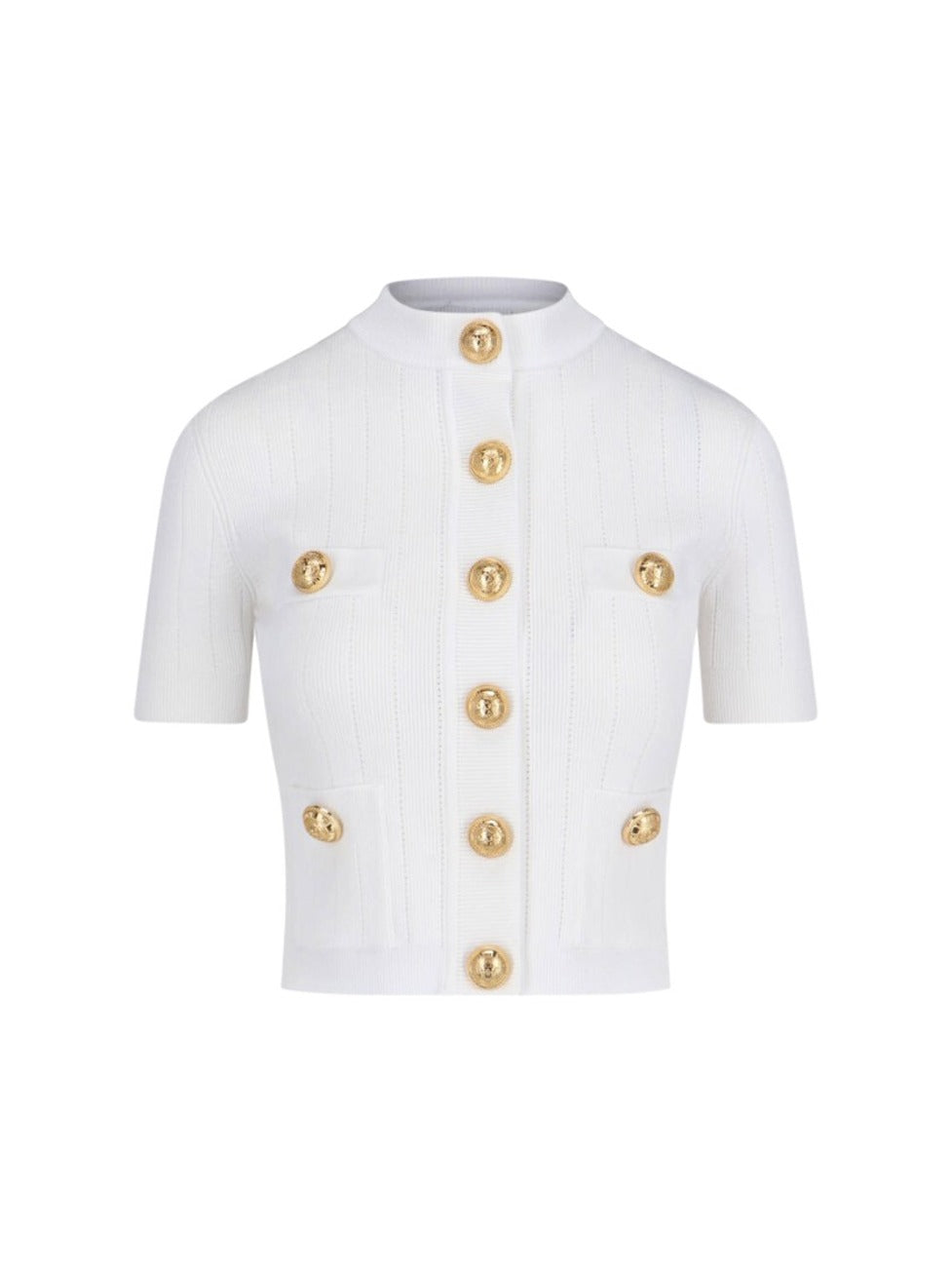 Decorative Button' Cardigan – White