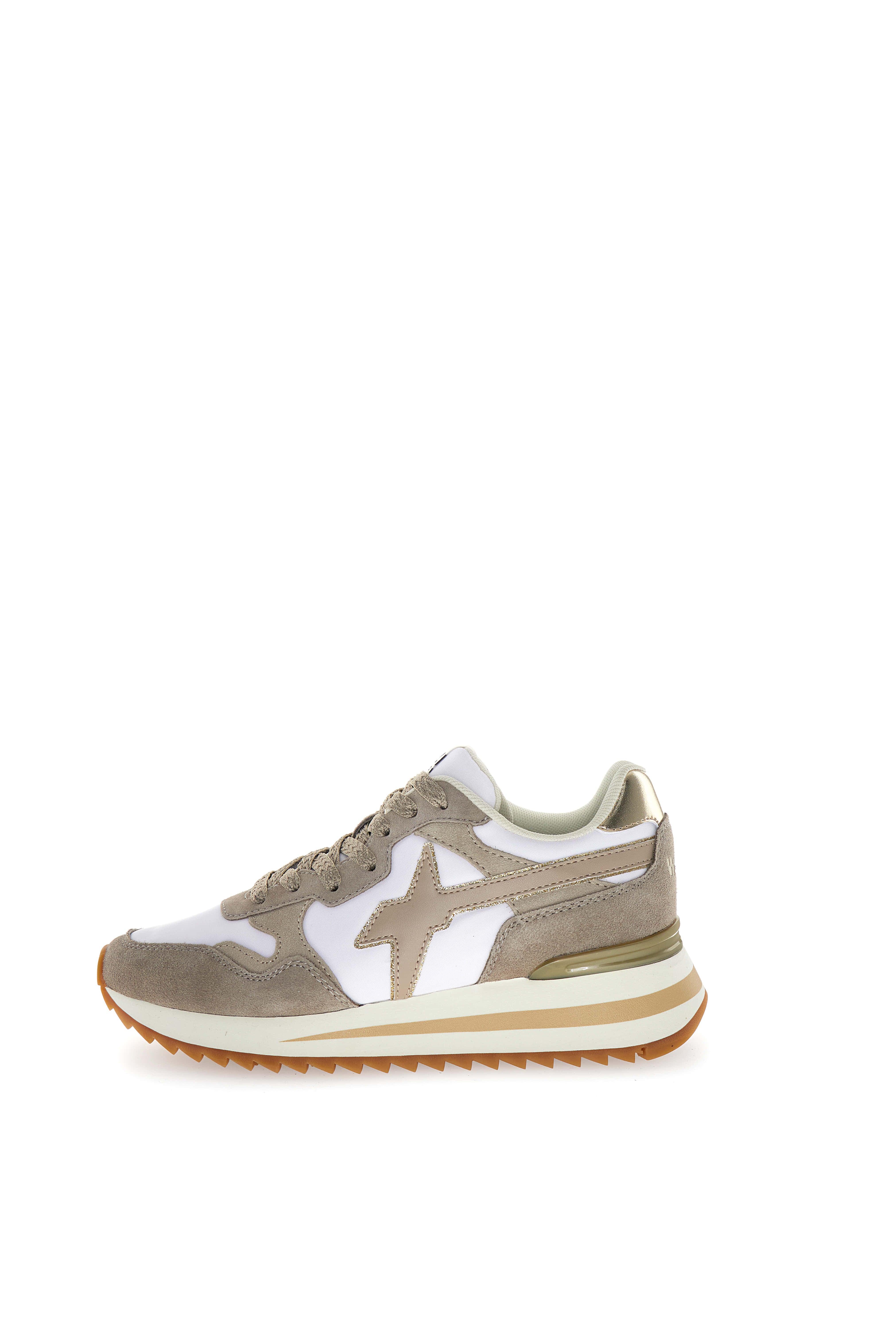 Beige Sneakers With Technical Fabric