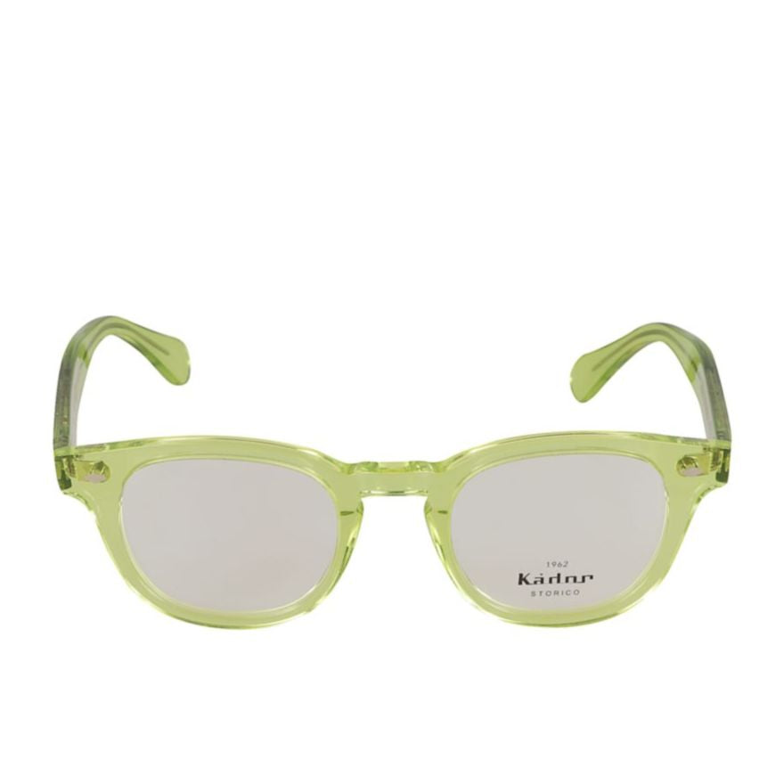 Woody Cal 49 Translucent Light Green Rounded Square Eyeglasses