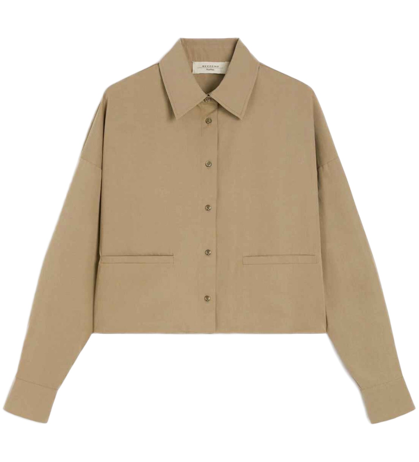 Cropped Brown Jacket with Classic Collar