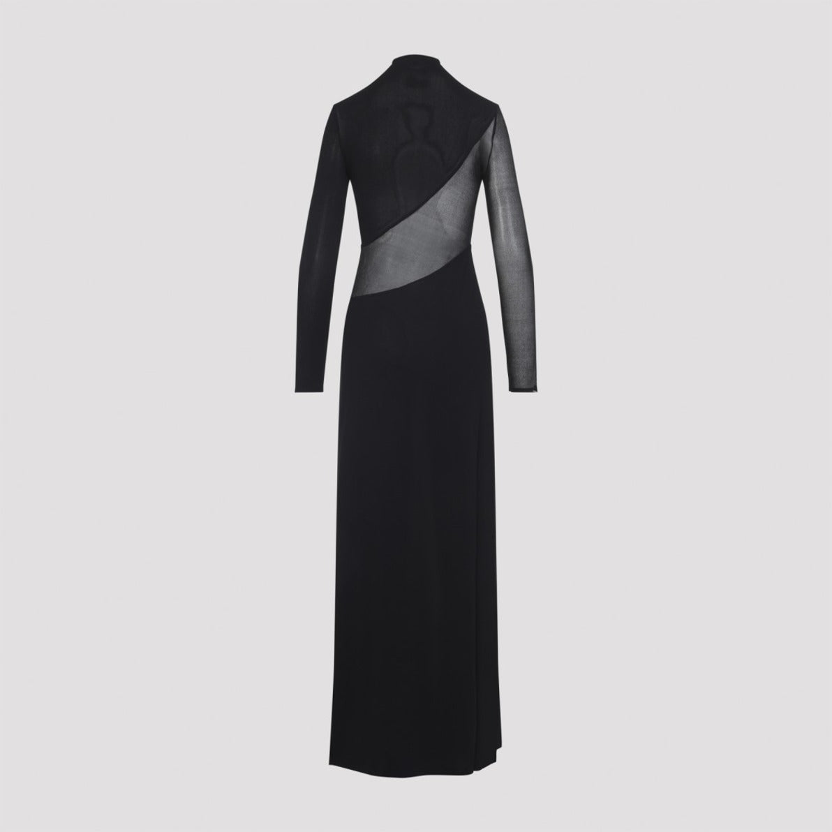 Maxi Dress With Sheer Panels And Asymmetrical Design
