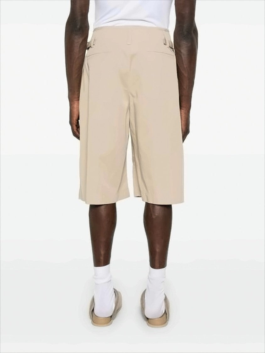Knee-Length Relaxed Fit Shorts with Adjustable Waist Tabs