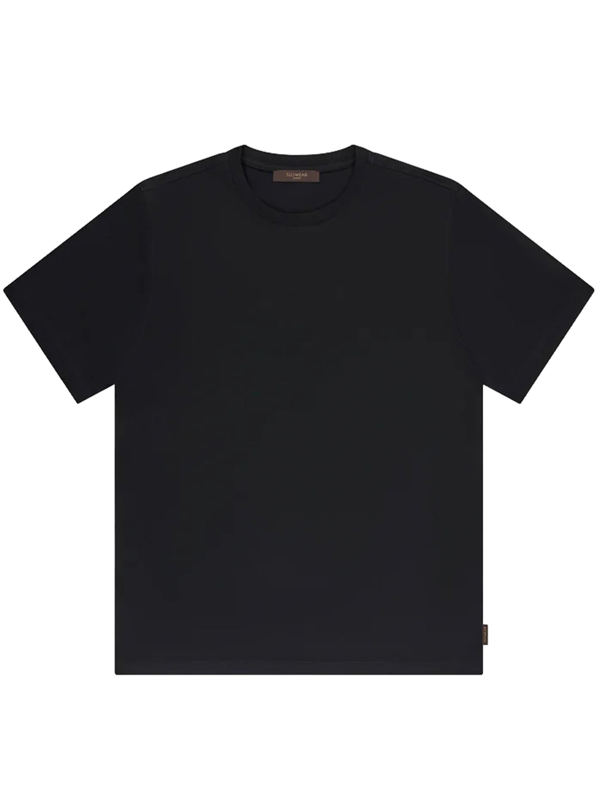 Black Boxy Fit Smooth Fabric T-shirt