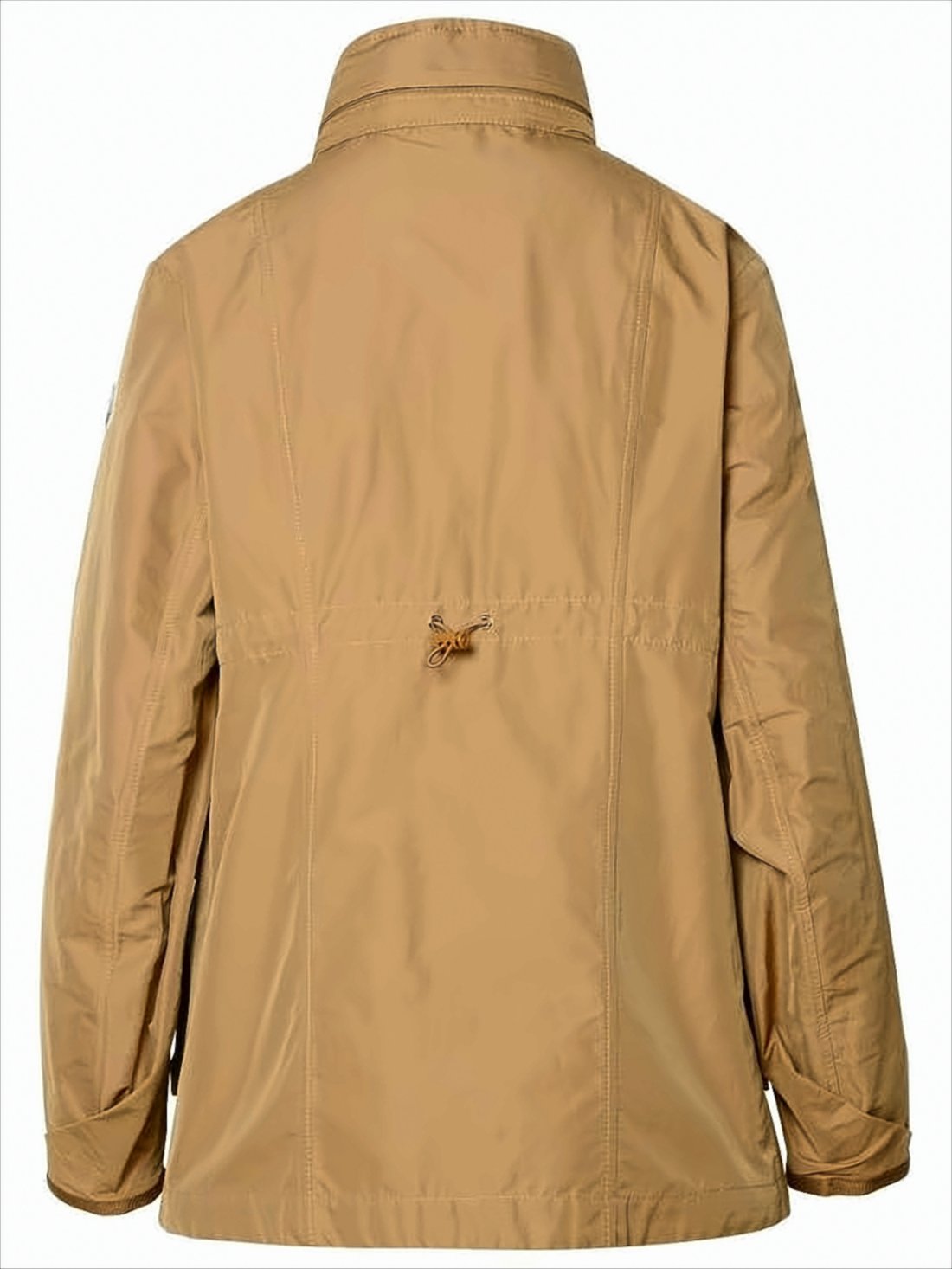 Lightweight Brown Jacket With High Collar And Flap Pockets