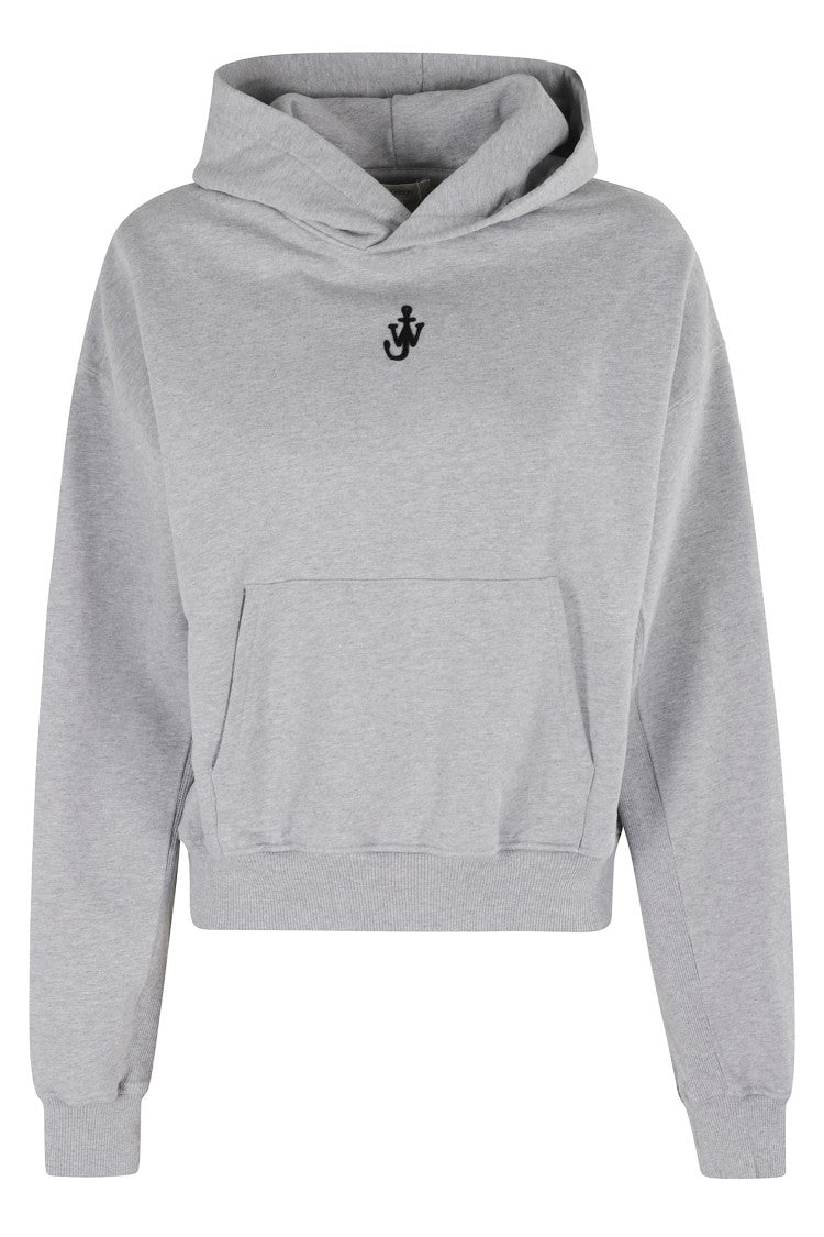 Anchor Embroidery Cropped Hoodie