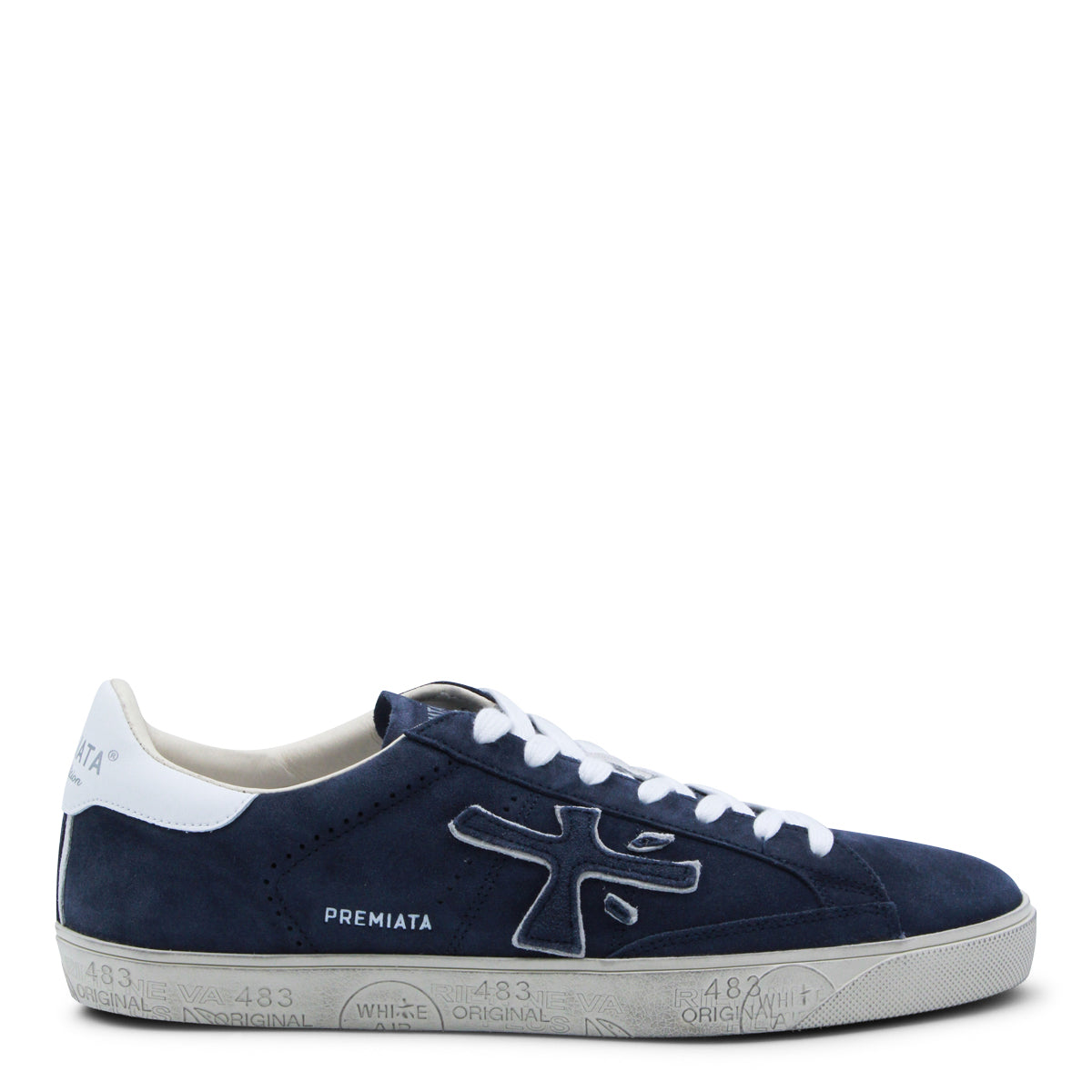 Navy Leather Steven Sneakers