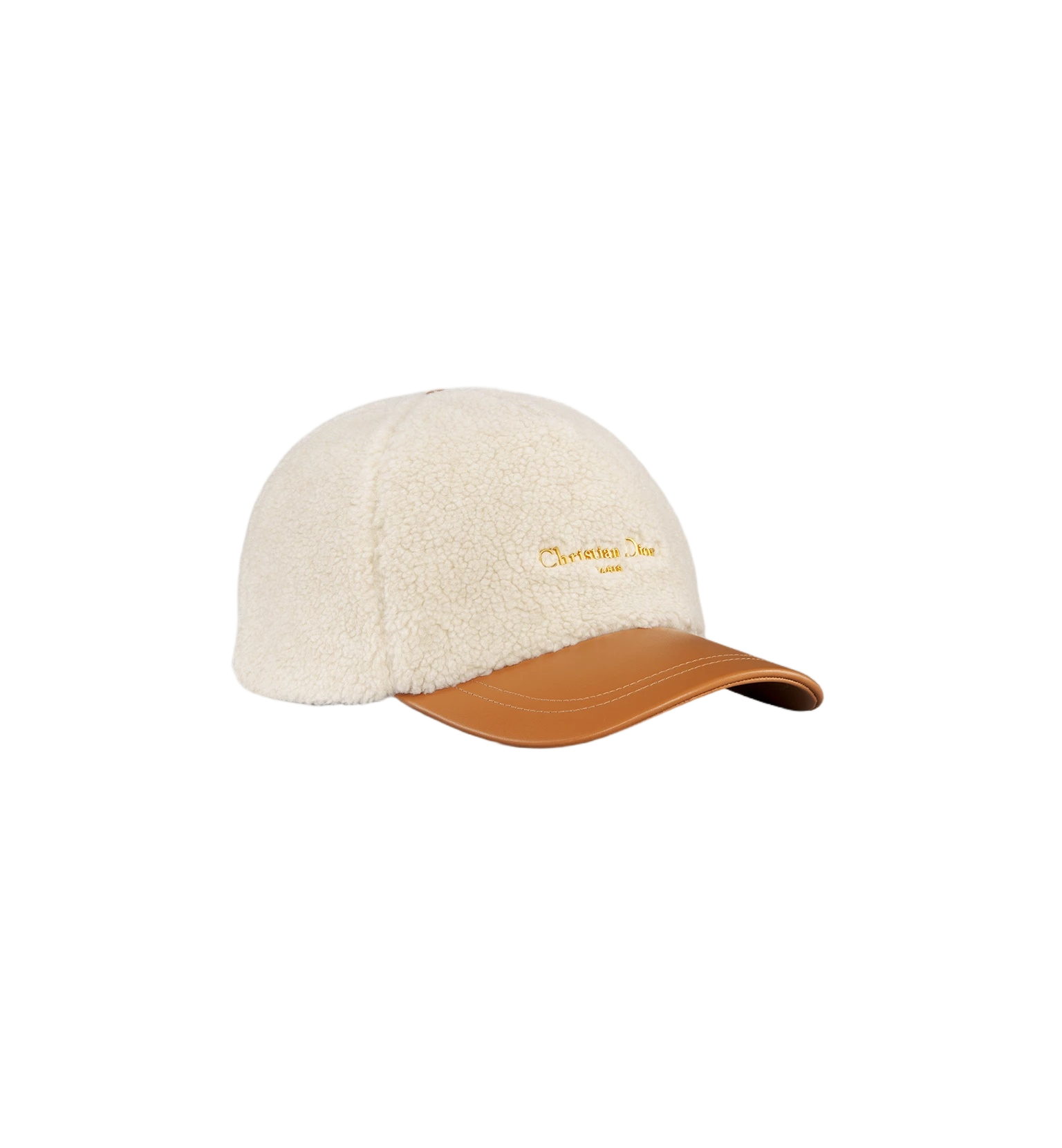 Cream Soft Textured Cap Brown Brim