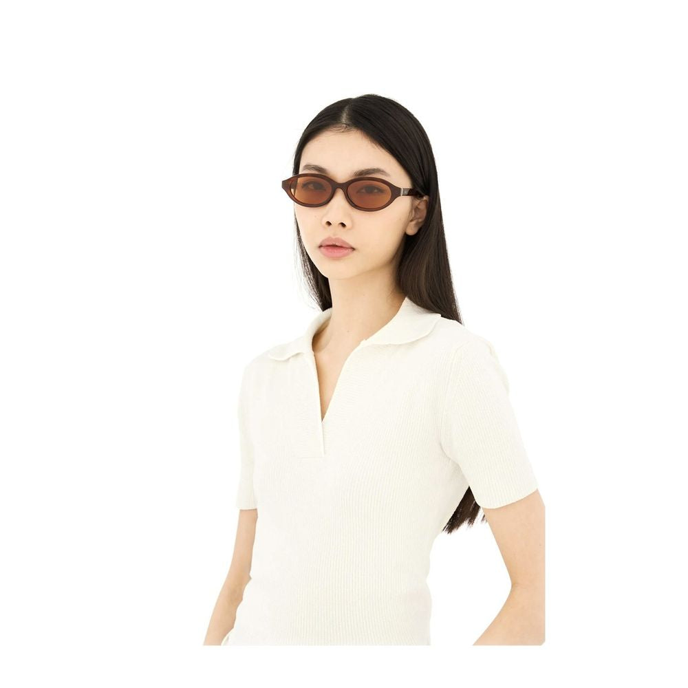 Parola Oval Havana Sunglasses With Brown Lenses