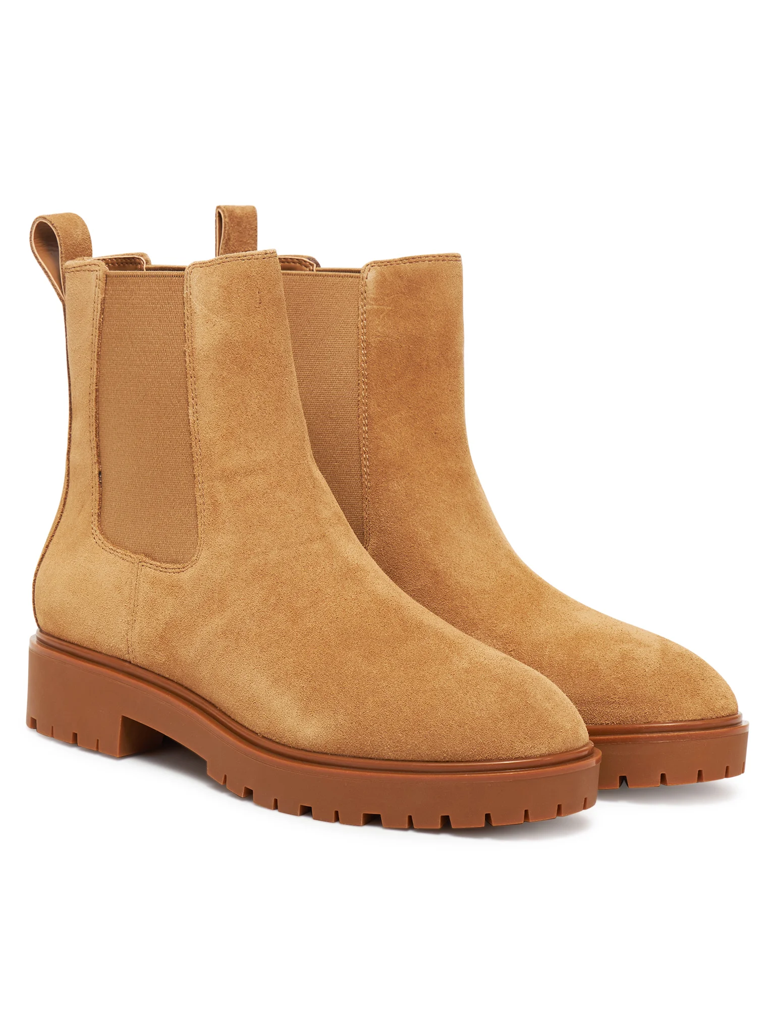Effortlessly Chic Camel Suede Ankle Boots
