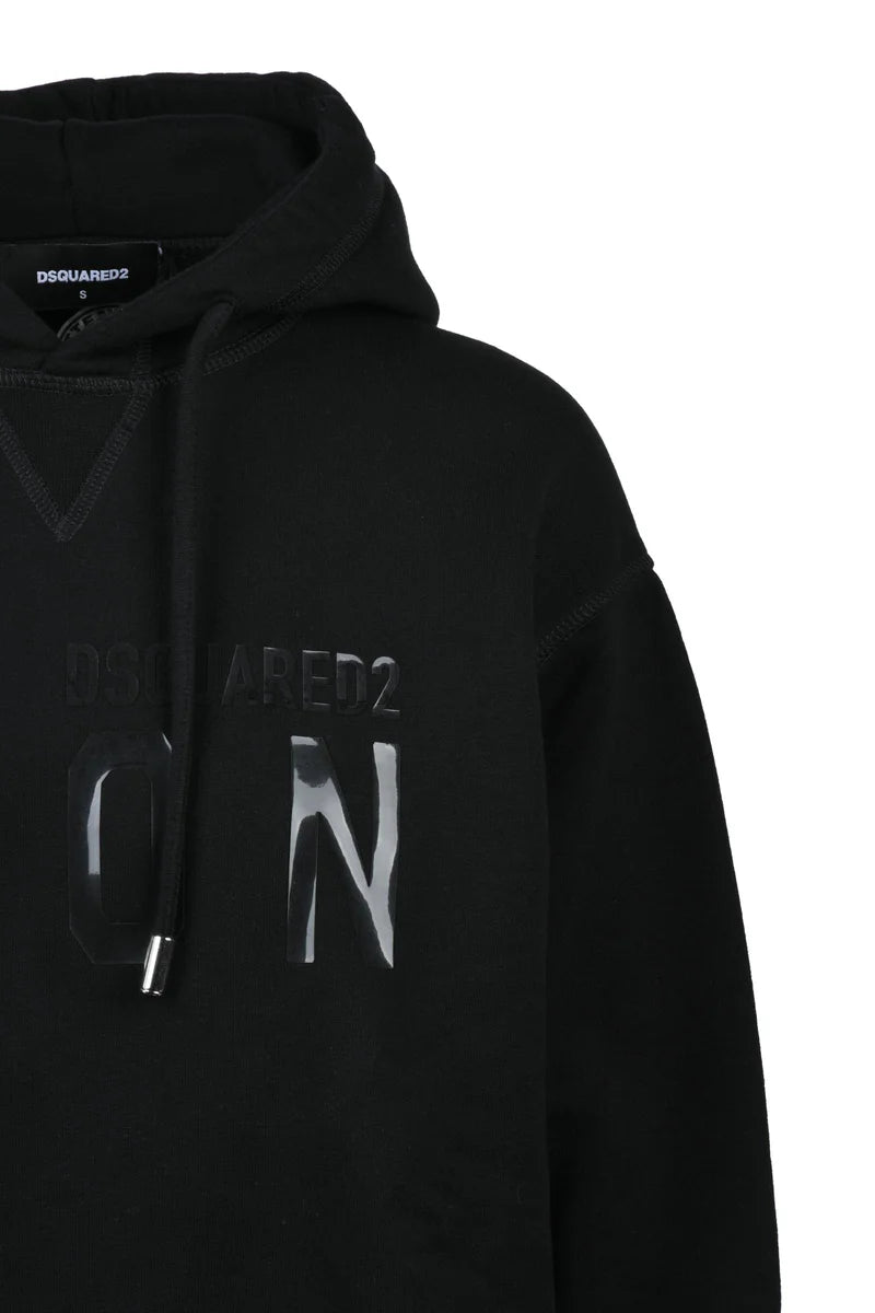 Relaxed-Fit Black Hoodie