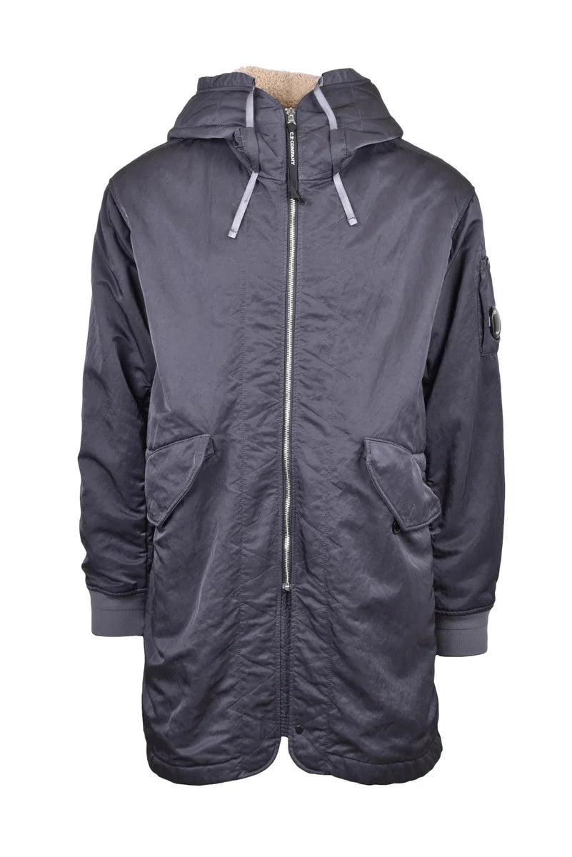 Long Grey Jacket with Plush Interior