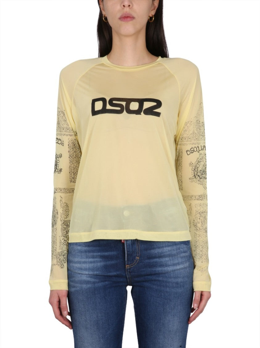Semi-Sheer Long-Sleeved T-Shirt